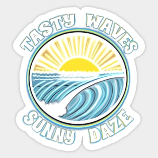 Tasty Waves Sunny Daze - hollow surf sunrise dawn patrol surf culture Sticker